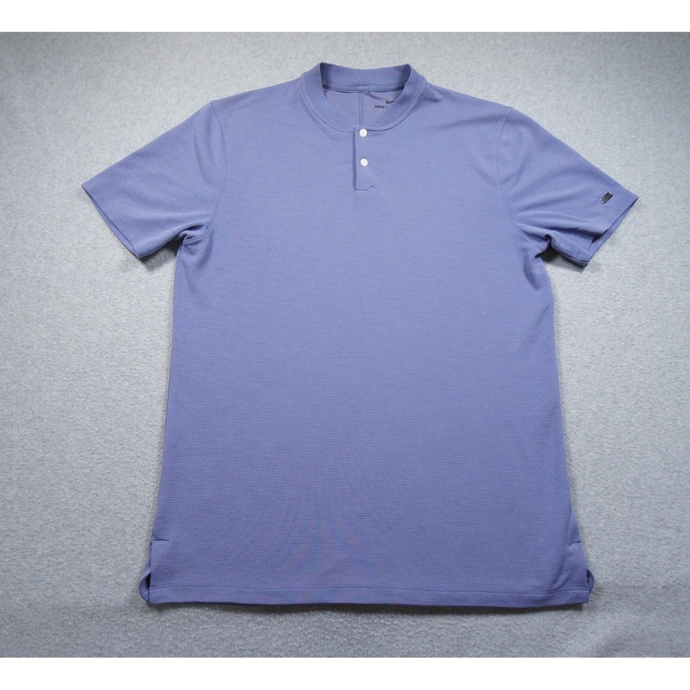 Nike Shirt Men Medium Purple Tiger Woods AeroReact Golf Performance Short Sleeve